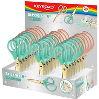 Noyczki KEYROAD Metallic, powoka tytanowa, 15, 5 cm, display, mix kolorw