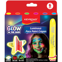 Kredki do malowania twarzy KEYROAD Luminious, fluorescencyjne, 6 szt., mix kolorw