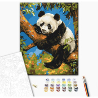 Malowanie po numerach BRUSHME, 40x50 cm, leniwa panda, 1 szt., w pudeku