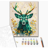Malowanie po numerach BRUSHME, 40x50 cm, gold, szmaragdowa korona lasu, 1 szt., w pudeku
