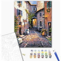 Malowanie po numerach BRUSHME, 40x50 cm, cicha ulica, 1 szt., w pudeku