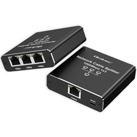 Rozdzielacz Splitter Ethernet mini SWITCH 1x3 RJ45 | 1000Mb/s | USB-C | Aluminium