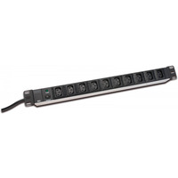 Listwa zasilajca PDU 19 cali RACK 10xC13, 2m 1xC14, 10A aluminiowa