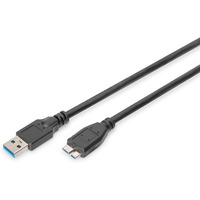 Kabel poczeniowy USB 3.1 Gen.1 SuperSpeed 5Gbps Typ USB A/microUSB B M/M 1m Czarny