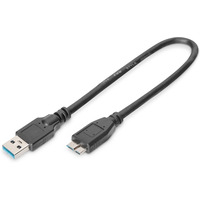 Kabel poczeniowy USB 3.1 Gen.1 SuperSpeed 5Gbps Typ USB A/microUSB B M/M czarny 0, 25m