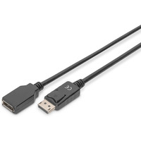 Kabel przeduajcy DisplayPort 1.2 z zatrzaskiem 4K 60Hz UHD Typ DP/DP M/ czarny 2m