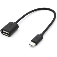Kabel OTG USB AF - USB C 15cm czarny