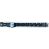 Listwa zasilajca Rack 19 cali 1U 250V/16A 6xSCHUKO, 3m