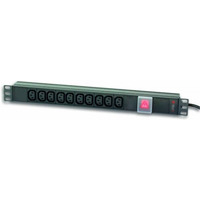 Listwa zasilajca Rack 19 cali do UPS 250V/10A, 10 gniazd, 2m czarna