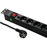Listwa zasilajca do RACK 19cali | 1U | 6A | PDU | 6xSCHUKO | 2m