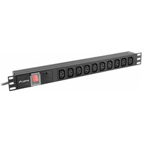 Listwa zasilajca Rack PDU 19 cali 1U 10A 10X IEC C13 2m C14 czarna
