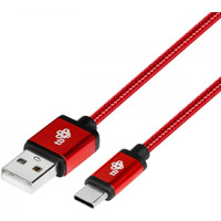 Kabel USB-USB C 1.5m rubinowy sznurek