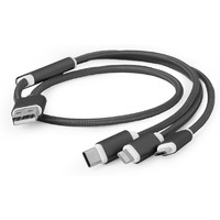 Kabel USB 3w1 do adowania/1m/czarny