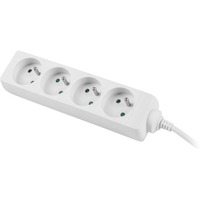 Listwa zasilajca 1, 5m, biaa, 4 gniazda, kabel wykonany z penej miedzi