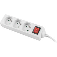 Listwa zasilajca 3m, biaa, 3 gniazda, z wycznikiem, kabel wykonany z penej miedzi