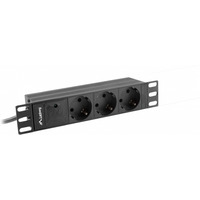 Listwa zasilajca Rack PDU 10 cali 1U 3x Schuko 2m 10A czarna C14