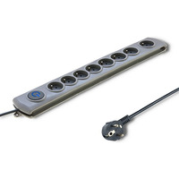 Listwa antyprzepiciowa Quick Switch, 8 gniazd, 1, 8m, szara
