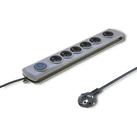 Listwa antyprzepiciowa Quick Switch, 6 gniazd, 3m, szara