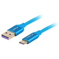 Kabel Premium USB CM - AM 2.0 1m niebieski 5A, pena mied