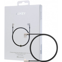 CB-BAL6 Black 90 nylonowy ktowy kabel Quick Charge USB-Lightning | 1.2m | Wtyki 90 stopni