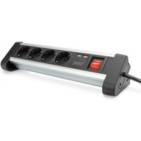 Listwa zasilajca biurowa 45 4 gniazdowa, 2x USB (5V/2A) z moliwoci obrotu o 290 aluminiowa HQ