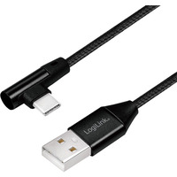 Kabel USB 2.0 A mski do USB-C mski, ktowy, 0.3m