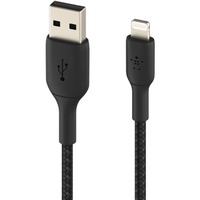 Kabel Braided USB- Lightning 2m czarne