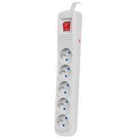 Listwa przeciwprzepiciowa Bercy 400 1, 5m (5 gniazd) Szara
