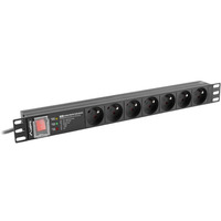Listwa zasilajca rack PDU 19 cali 1U 16A 7X 230V PL SPD-3MP 2m czarna