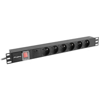 Listwa zasilajca rack PDU 19 cali 1U 16A 6X 230V PL 2m czarna