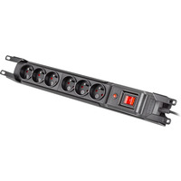 Listwa przeciwprzepiciowa rack 19cali M6 3m 6x230V czarna M6/30/R/CZ