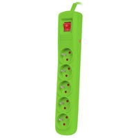 Listwa przeciwprzepiciowa Bercy 400 1, 5m (5 gniazd) Zielona