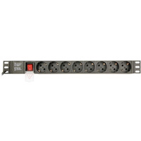 Listwa zasilajca rack (PDU), 8 gniazd typ Schuko, 1U, 16A, wtyk Schuko 3m