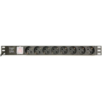 Listwa zasilajca rack (PDU), 8 gniazd typ Schuko, 1U, 10A, wtyk C14 3m