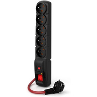 Listwa zasilajca F5 Power 1.5m 16A (5 gniazd) Czarna