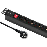 Listwa zasilajca do szafy RACK 1U | 16A | PDU | 8xSCHUKO | 2m
