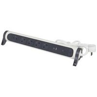 Przeduacz ochronny 5x2PZ +USB A/C 1, 5m biao-czarny