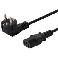 Kabel zasilajcy Schuko mski - IEC C13, ktowy, 3m, CL-146