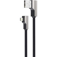 CB-AL01 Black OEM nylonowy kabel USB - Lightning | 2m | wtyki 90 stopni | certyfikat MFi