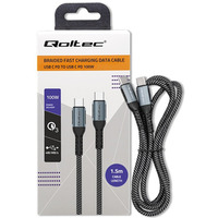 Kabel USB 2.0 typ C | USB 2.0 typ C 100W | QC 3.0| PD | 1.5m | Czarny