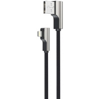 CB-AL04 Czarny OEM nylonowy kabel USB - Lightning | 1m | wtyki 90 stopni | certyfikat MFi
