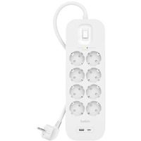 Listwa przeciwprzepiciowa SurgePlus 8x schuko 1xUSB-A 1xUSB-C 900J 2m