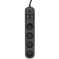 Inteligentna listwa Tuya 4xFR 2xUSB-A 1xUSB-C Czarna