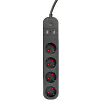 Inteligentna listwa Tuya 4xDE 2xUSB-A 1xUSB-C Czarna