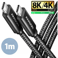 BUCM4X-CM10AB Kabel USB-C - USB-C, USB4 Gen 3x2 1m, PD 240W, 8K HD, ALU, oplot Czarny