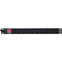 Listwa zasilajca rack PDU 10xC13 1U 16A C19 2m