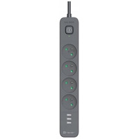 Listwa zasilajca antyprzepiciowa Power Line+ mobile ready 1.5m (4 gniazda + 3x USB A, 5V 2.4A)