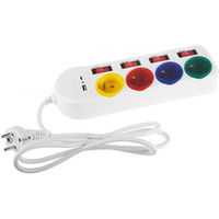 Przeduacz 4 gniazda 1.5m, USB A/C MCE508 W