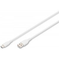 Kabel zasilajcy silikonowy USB-A - USB-C, USB 2.0 60W, 1m Biay