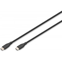 Kabel zasilajcy silikonowy USB-C - USB-C, USB 2.0 60W, 0, 5m Czarny